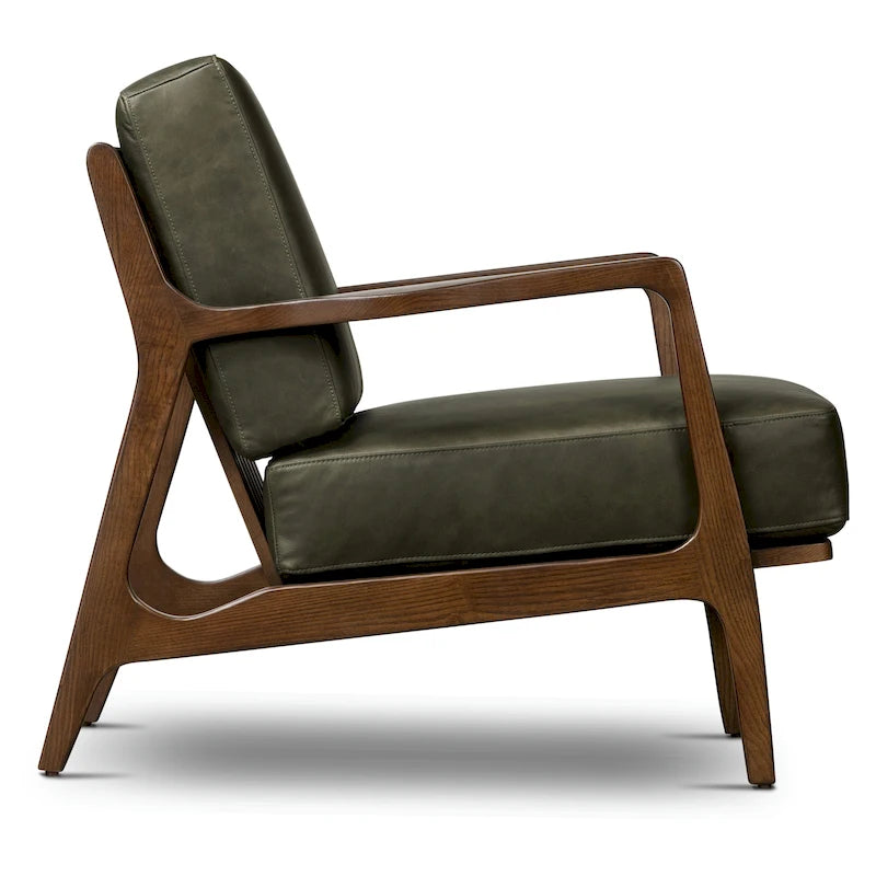 Fauteuil lounge en cuir pleine fleur italien véritable Poly & Bark Verity