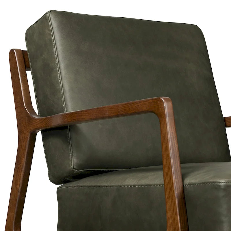 Fauteuil lounge en cuir pleine fleur italien véritable Poly & Bark Verity