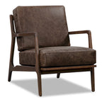 Fauteuil lounge en cuir pleine fleur italien véritable Poly & Bark Verity