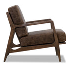 Fauteuil lounge en cuir pleine fleur italien véritable Poly & Bark Verity
