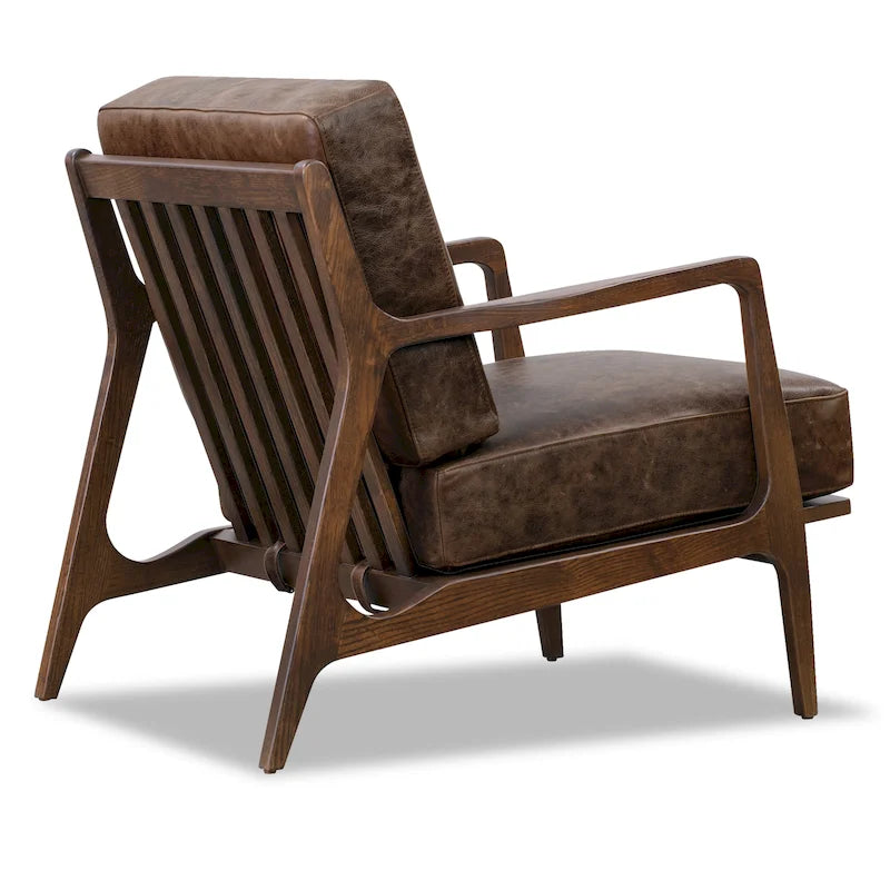 Fauteuil lounge en cuir pleine fleur italien véritable Poly & Bark Verity