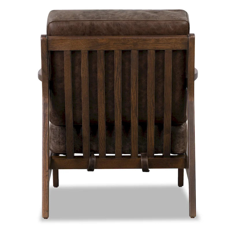 Fauteuil lounge en cuir pleine fleur italien véritable Poly & Bark Verity