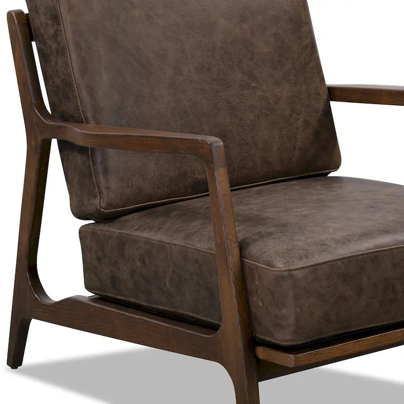 Fauteuil lounge en cuir pleine fleur italien véritable Poly & Bark Verity