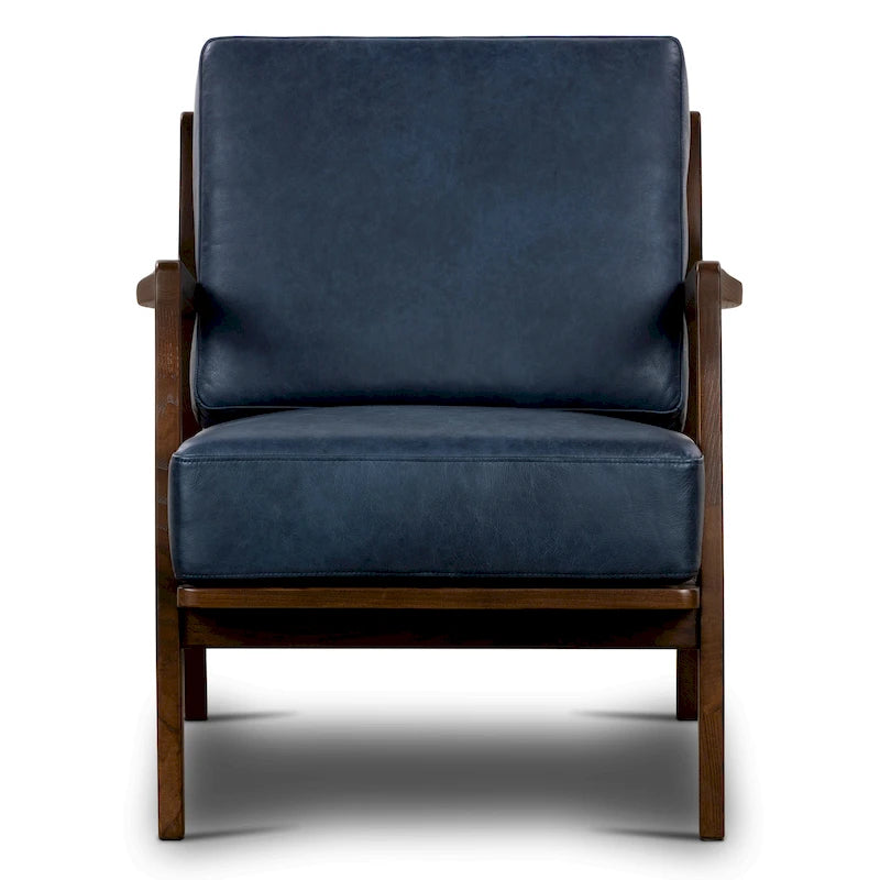 Fauteuil lounge en cuir pleine fleur italien véritable Poly & Bark Verity