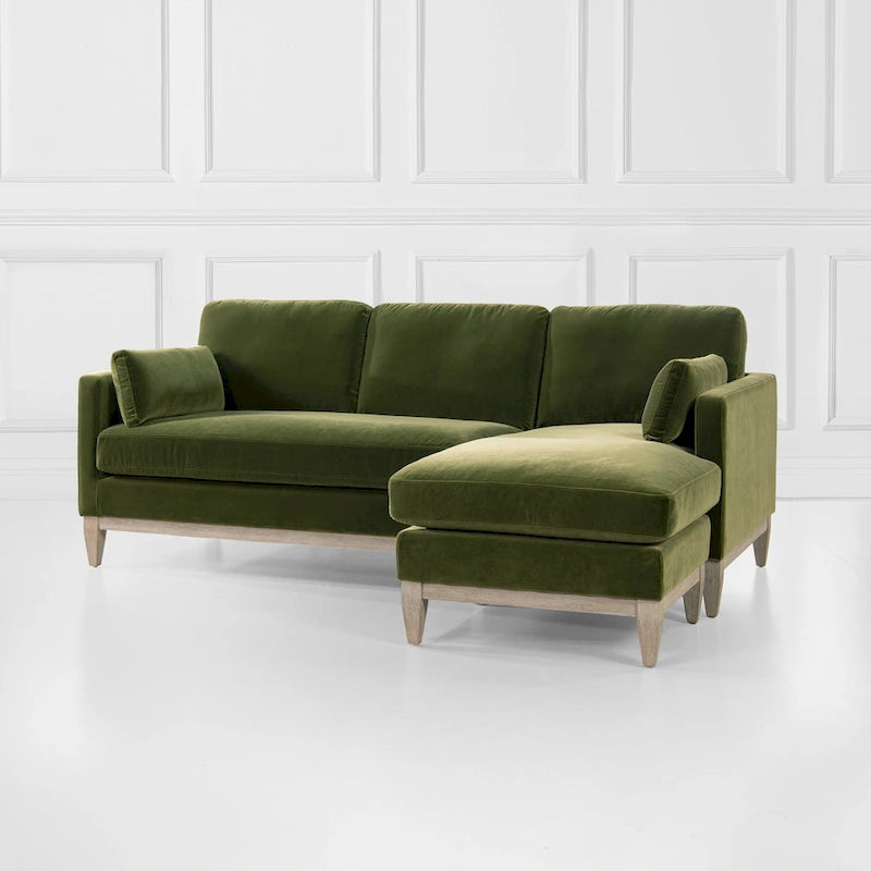 Divano Sezionale con Chaise Reversibile Knox 89 in Velluto Performance