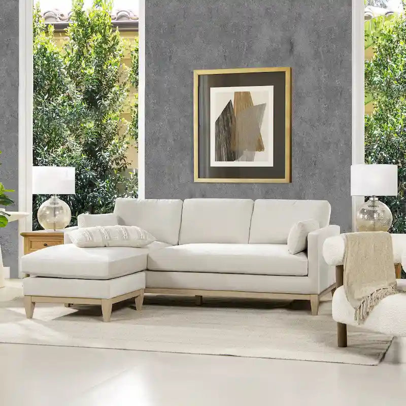Divano Sezionale con Chaise Reversibile Knox 89 in Velluto Performance