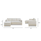 Divano Sezionale con Chaise Reversibile Knox 89 in Velluto Performance