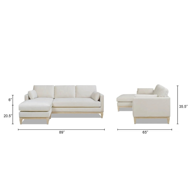 Divano Sezionale con Chaise Reversibile Knox 89 in Velluto Performance