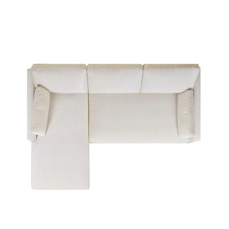 Divano Sezionale con Chaise Reversibile Knox 89 in Velluto Performance