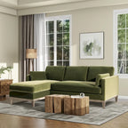 Divano Sezionale con Chaise Reversibile Knox 89 in Velluto Performance