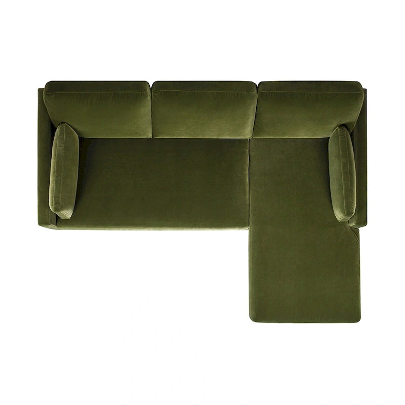 Divano Sezionale con Chaise Reversibile Knox 89 in Velluto Performance