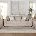 Set Divano e Divanetto in Velluto a Coste Larghe Nason di Roundhill Furniture