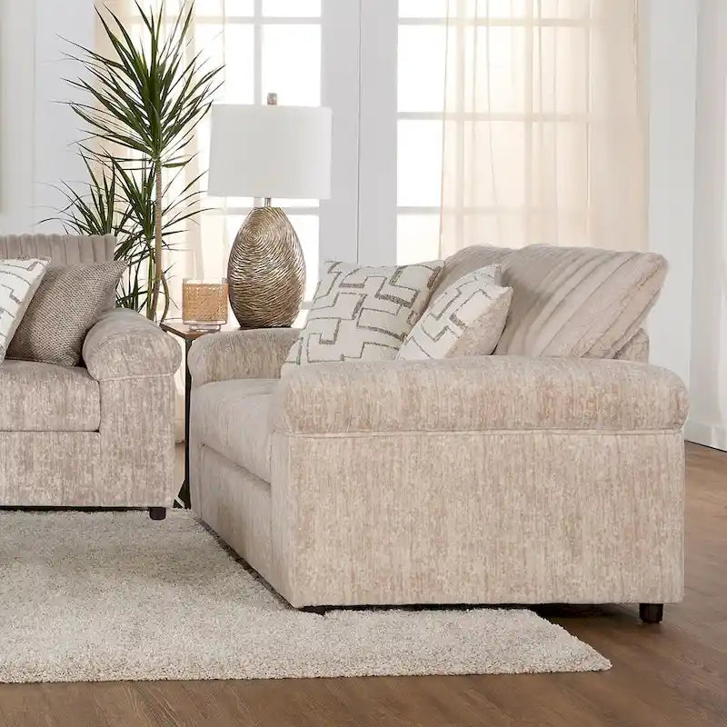 Set Divano e Divanetto in Velluto a Coste Larghe Nason di Roundhill Furniture