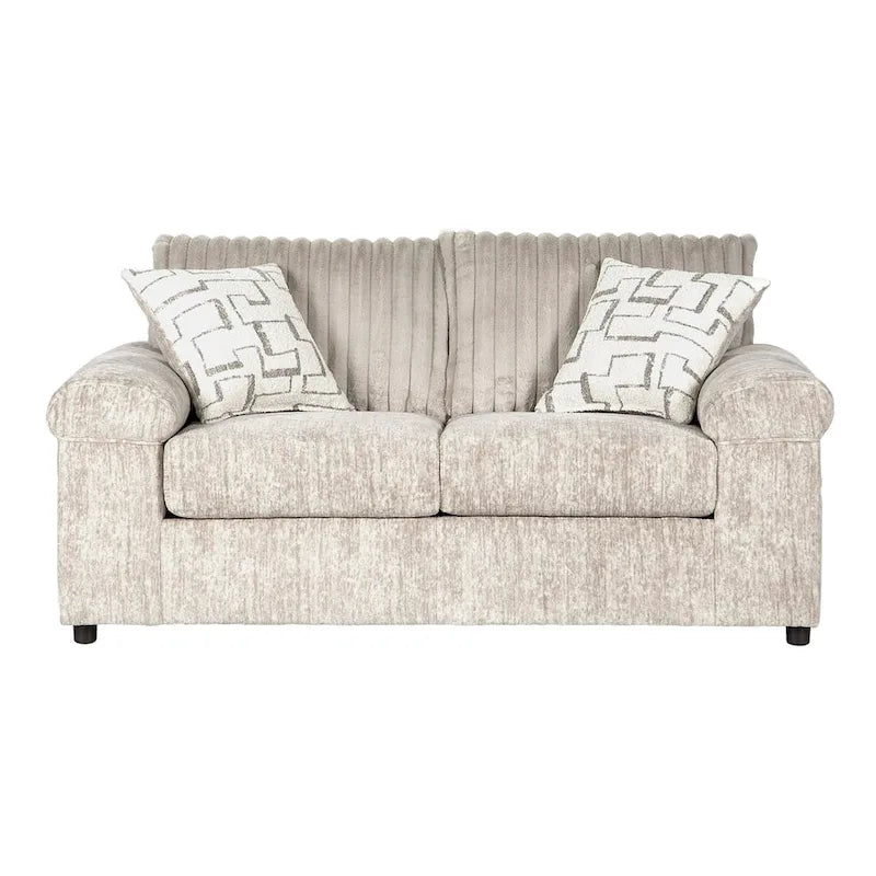 Set Divano e Divanetto in Velluto a Coste Larghe Nason di Roundhill Furniture