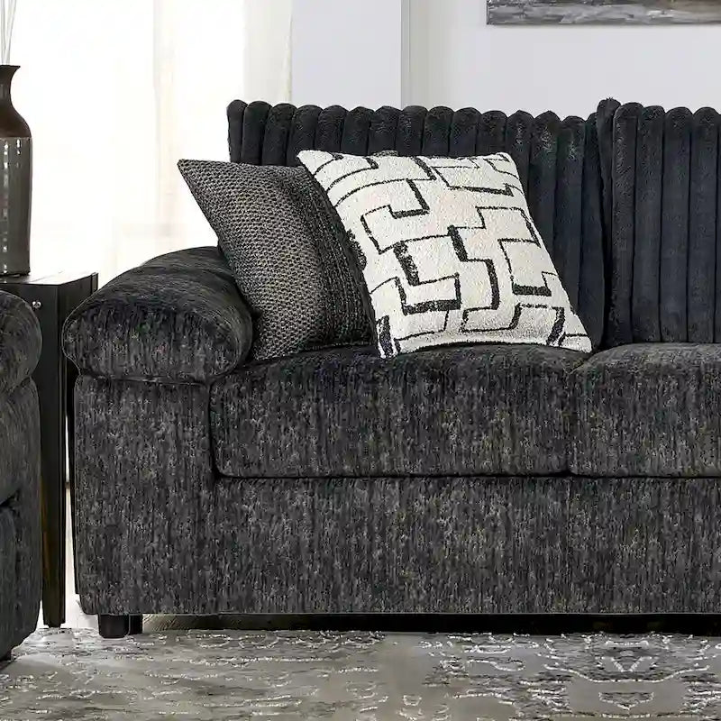 Set Divano e Divanetto in Velluto a Coste Larghe Nason di Roundhill Furniture