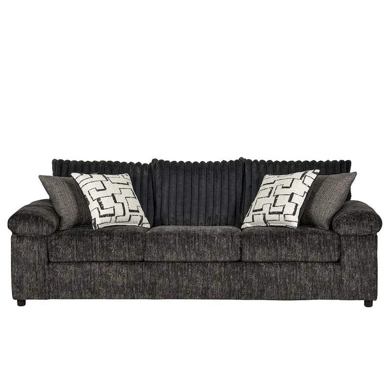 Set Divano e Divanetto in Velluto a Coste Larghe Nason di Roundhill Furniture