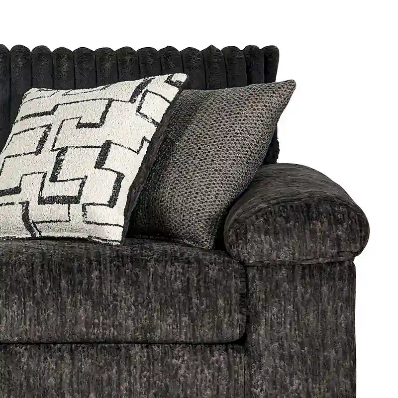 Set Divano e Divanetto in Velluto a Coste Larghe Nason di Roundhill Furniture