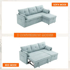 Canapé d'angle réversible en velours côtelé/chenille avec chaise longue de rangement et poche latérale