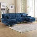 Divano sezionale a U in ciniglia per soggiorno HOMEFUN