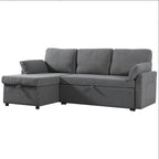 Divano Letto Estraibile con Chaise Longue Contenitore, Divano Letto Angolare a L