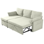 Divano Letto Estraibile con Chaise Longue Contenitore, Divano Letto Angolare a L