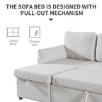 Divano Letto Estraibile con Chaise Longue Contenitore, Divano Letto Angolare a L