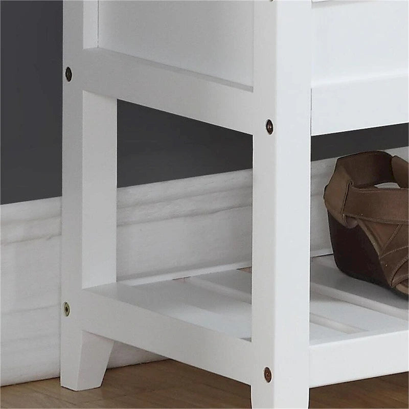 Banc de rangement à chaussures en bois avec coussin d'assise relevable