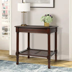 Tavolino in crema Copper Grove Reine con ripiano in rattan