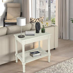 Tavolino in crema Copper Grove Reine con ripiano in rattan
