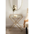 Table d'appoint en métal Flèche Jalabert Silver Orchid - 21x14x26