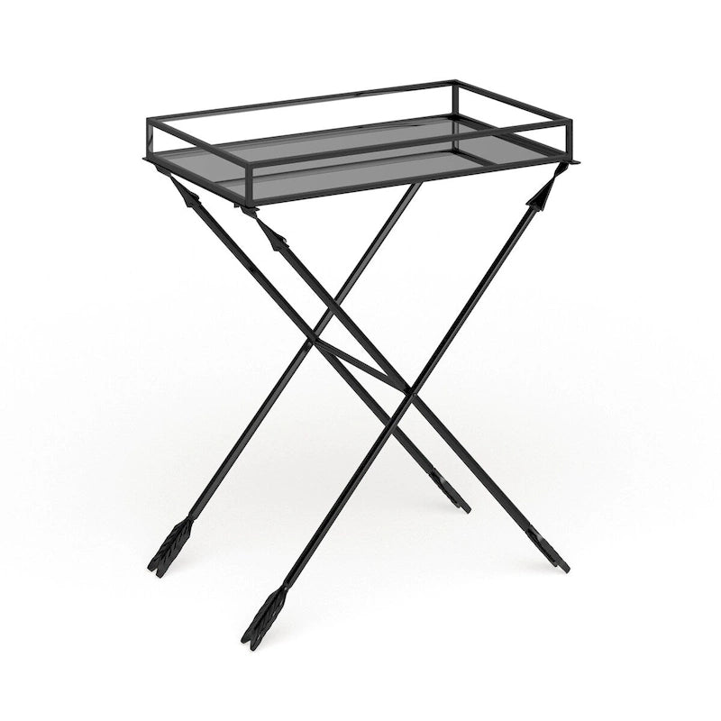 Table d'appoint en métal Flèche Jalabert Silver Orchid - 21x14x26