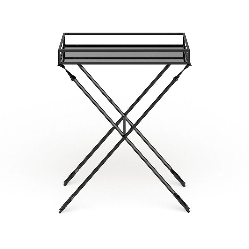 Table d'appoint en métal Flèche Jalabert Silver Orchid - 21x14x26
