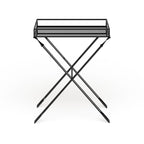 Table d'appoint en métal Flèche Jalabert Silver Orchid - 21x14x26
