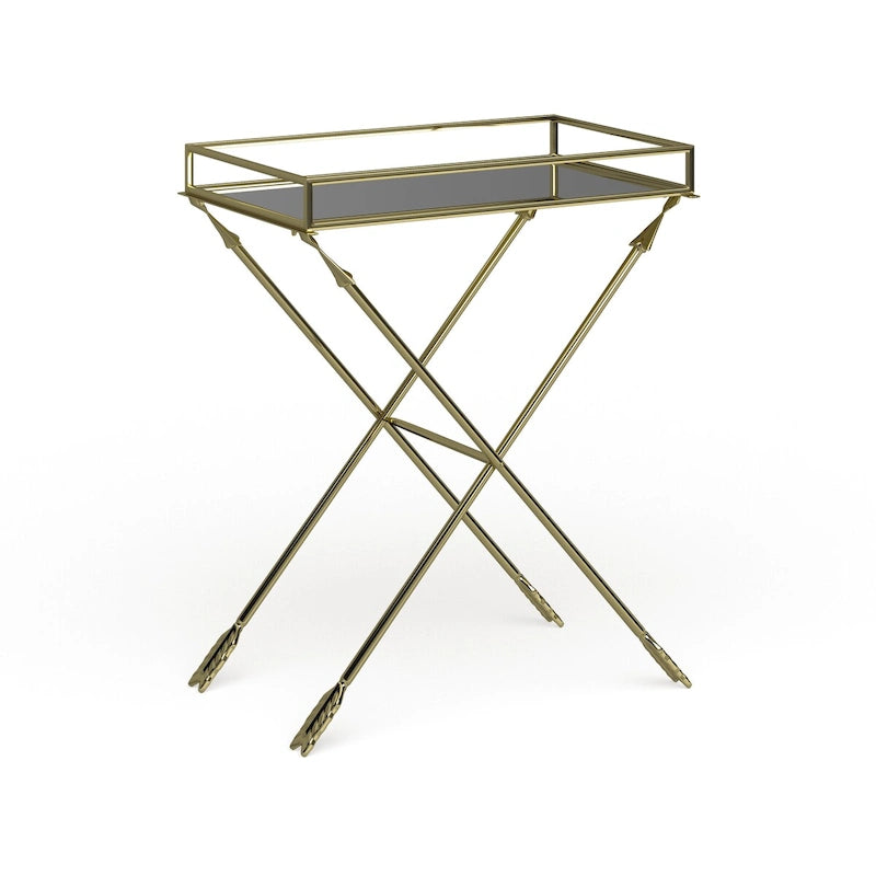 Table d'appoint en métal Flèche Jalabert Silver Orchid - 21x14x26