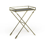 Table d'appoint en métal Flèche Jalabert Silver Orchid - 21x14x26