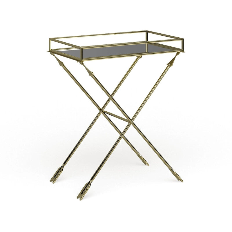 Table d'appoint en métal Flèche Jalabert Silver Orchid - 21x14x26
