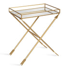 Table d'appoint en métal Flèche Jalabert Silver Orchid - 21x14x26
