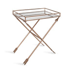 Table d'appoint en métal Flèche Jalabert Silver Orchid - 21x14x26