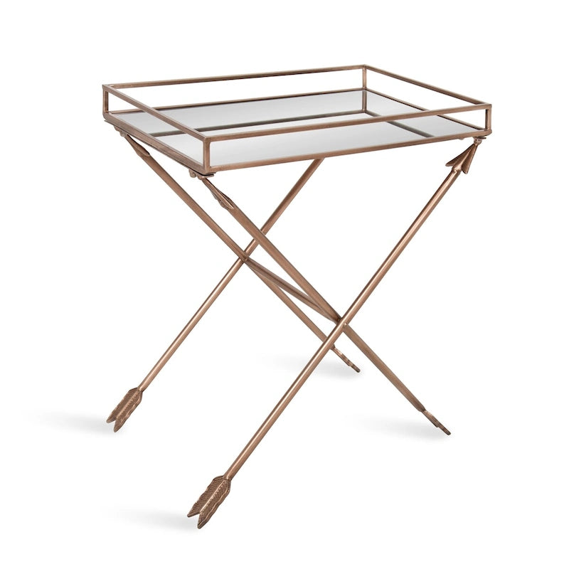 Table d'appoint en métal Flèche Jalabert Silver Orchid - 21x14x26
