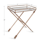 Table d'appoint en métal Flèche Jalabert Silver Orchid - 21x14x26