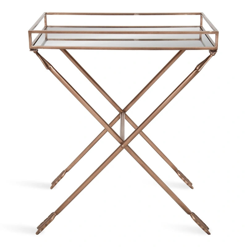 Table d'appoint en métal Flèche Jalabert Silver Orchid - 21x14x26