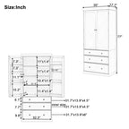 Garde-manger de cuisine de ferme de 77 pouces, armoire de rangement haute autonome avec 3 étagères réglables, 8 étagères de porte, 3 tiroirs