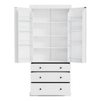 Garde-manger de cuisine de ferme de 77 pouces, armoire de rangement haute autonome avec 3 étagères réglables, 8 étagères de porte, 3 tiroirs