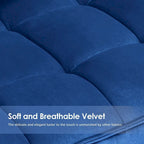 Mcombo Poltrona con Pouf, Poltrona Wingback Trapuntata in Velluto, Sedie Imbottite con Gambe in Metallo per Camera da Letto Soggiorno 4079