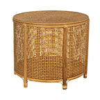 Tavolino d'appoggio in bambù e rattan
