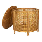 Tavolino d'appoggio in bambù e rattan