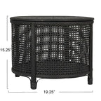 Tavolino d'appoggio in bambù e rattan