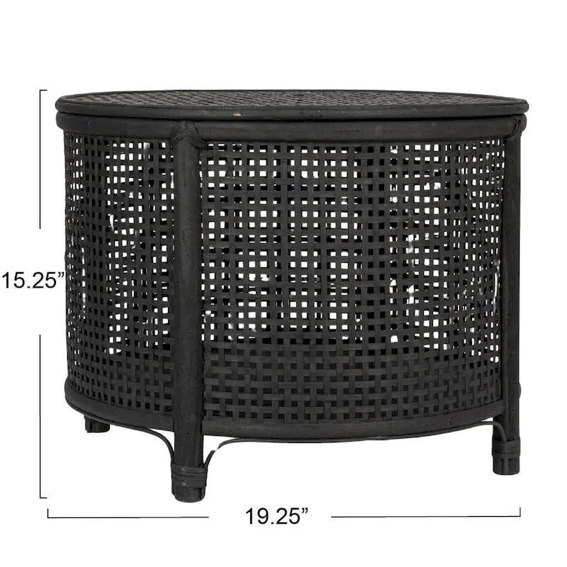 Tavolino d'appoggio in bambù e rattan