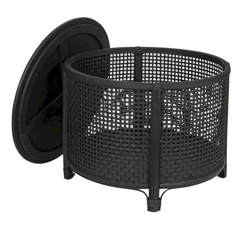 Tavolino d'appoggio in bambù e rattan