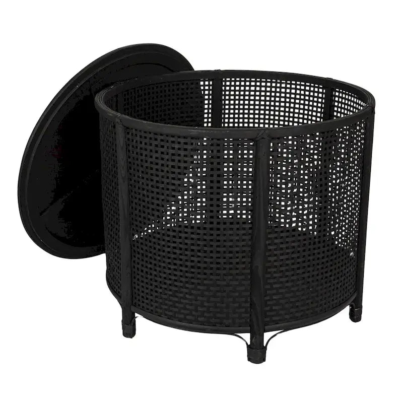 Tavolino d'appoggio in bambù e rattan